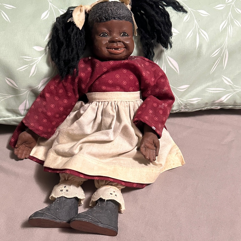 Adorable Doll with Red and Cream Outfit